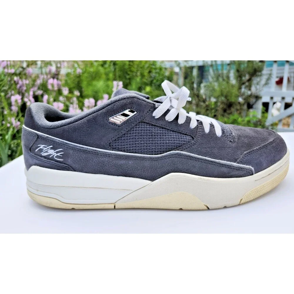 Jordan Flight Court Anthracite Gray Sail Suede Low Top Sneakers Men's Size 14